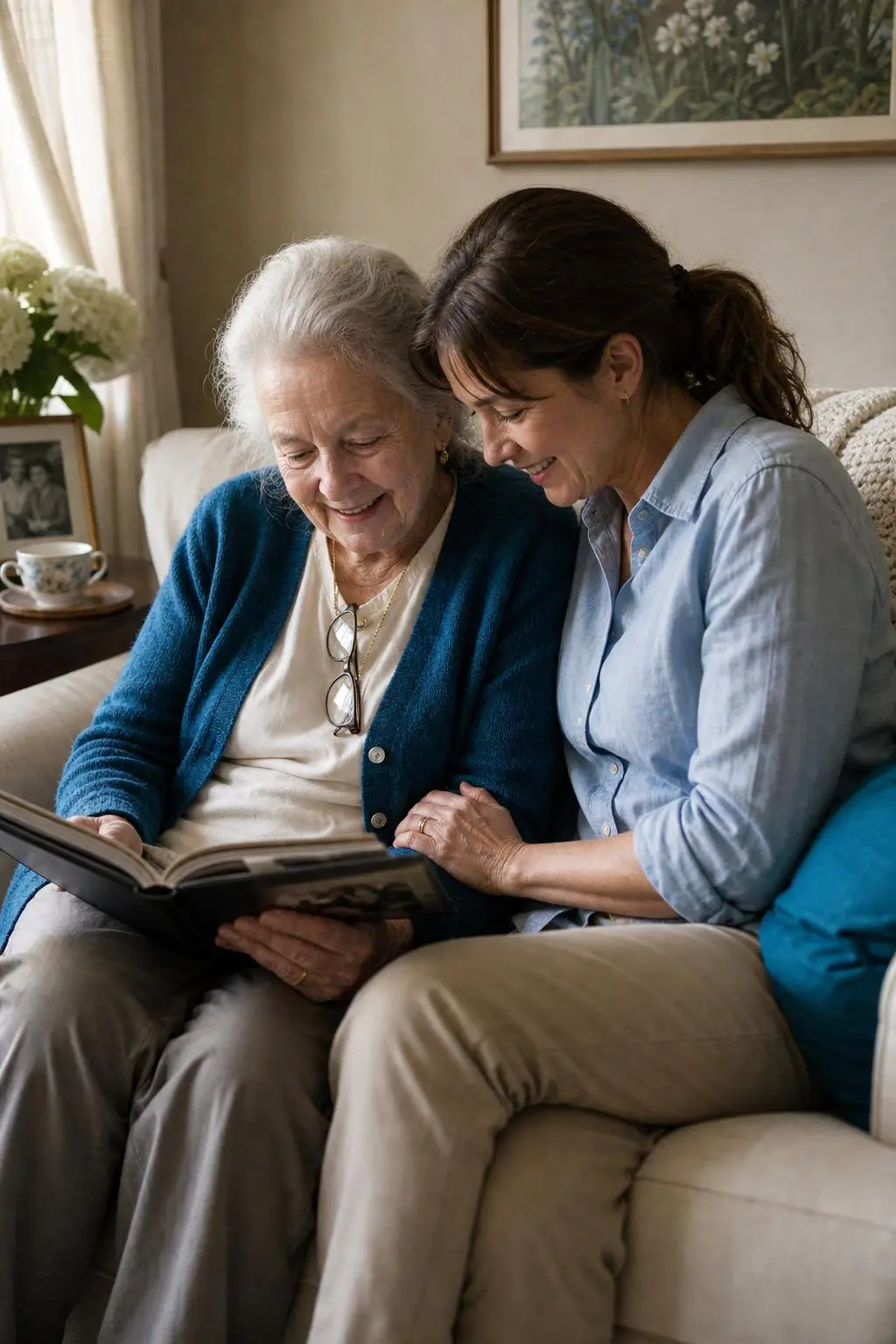 Caregiver with elderly resident